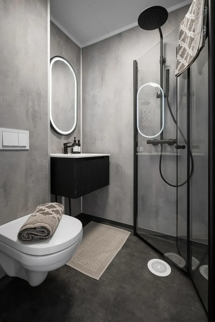 Bathroom remodeling in Westchester with shower, tiles, and vanity installation
