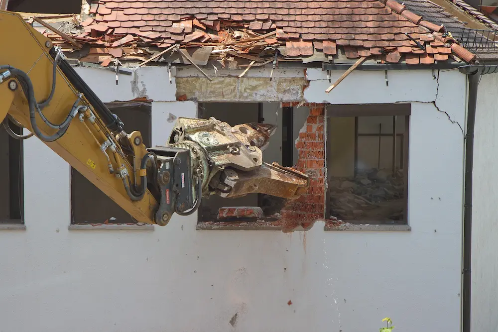 Gut renovation demolition in an older Westchester County home