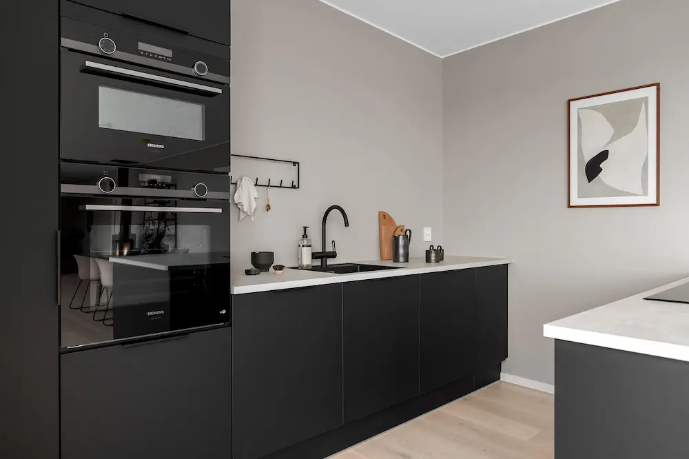 Semi-custom kitchen cabinets with modern clean design
